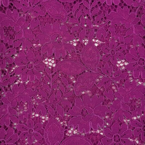 ZARA High-Waisted Floral Lace Rear Slit Midi Skirt Size XS Fuchsia - Picture 9 of 9